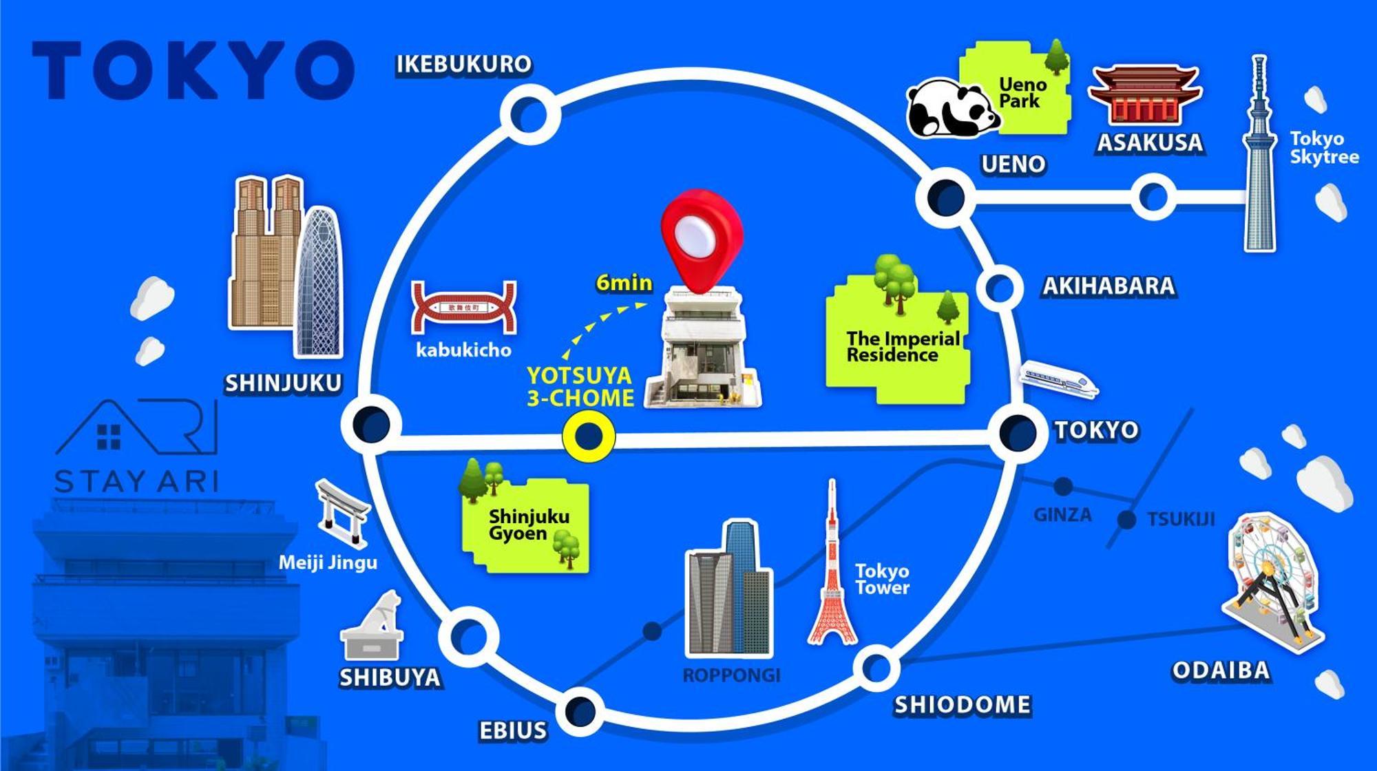 Stay Ari Shinjuku Gyoen 6Min Walk Tokyo Eksteriør billede